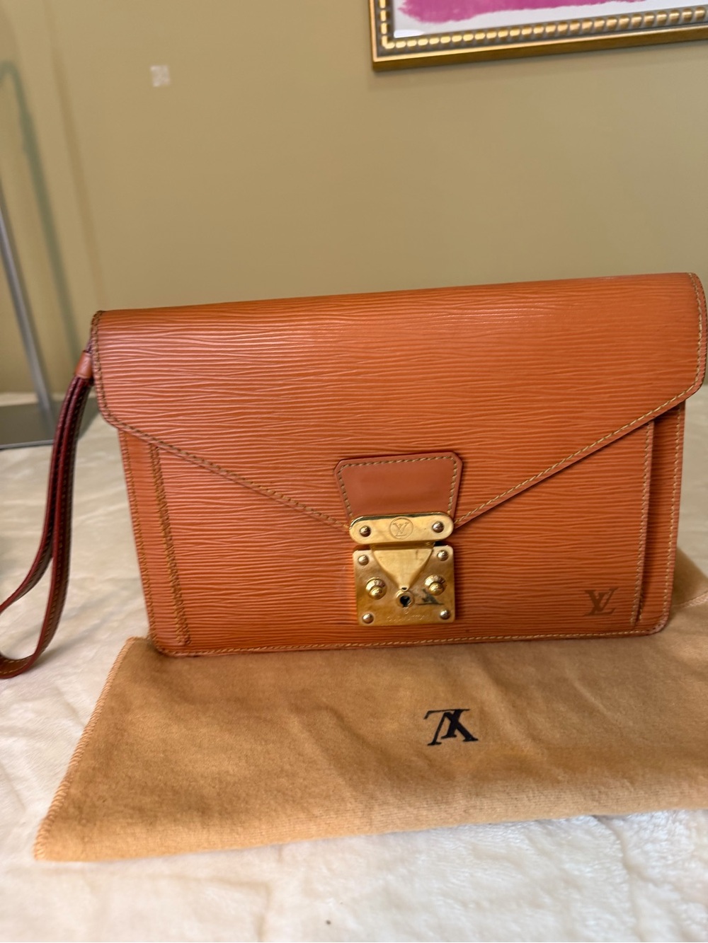 Louis Vuitton Epi Pochette Sellier Dragonne Kenyan Fawn